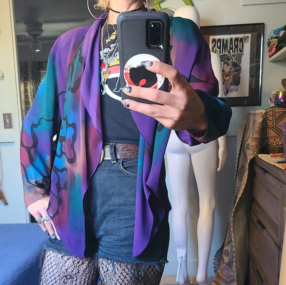 Gorgeous Wearable Art Stylized Open Front Kimono Jacket By Louise Blumberg ♥️ ✨️ - Picture 2 of 16